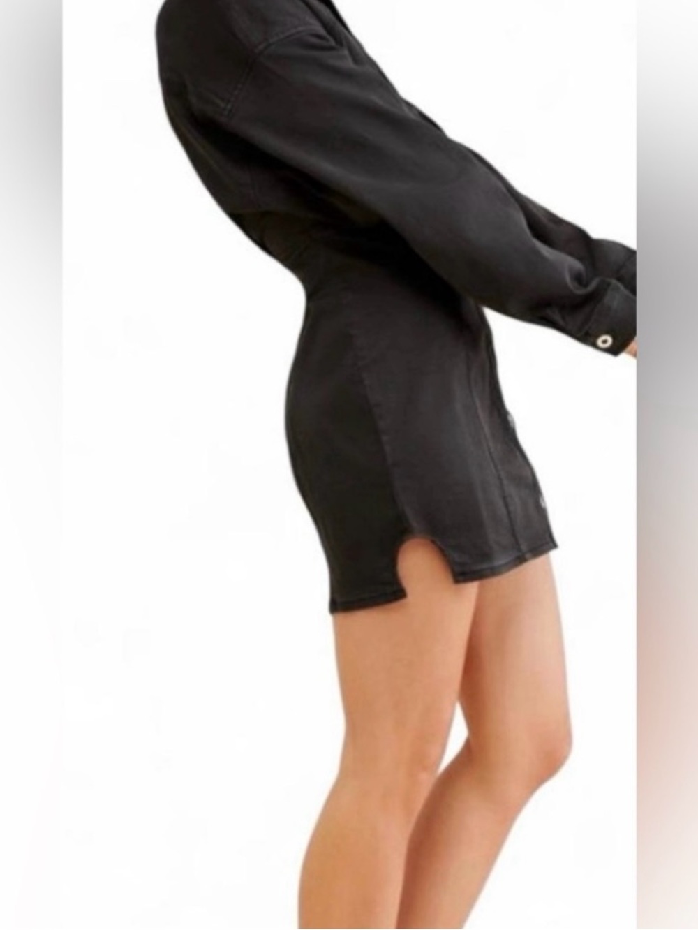 Free People black denim dress